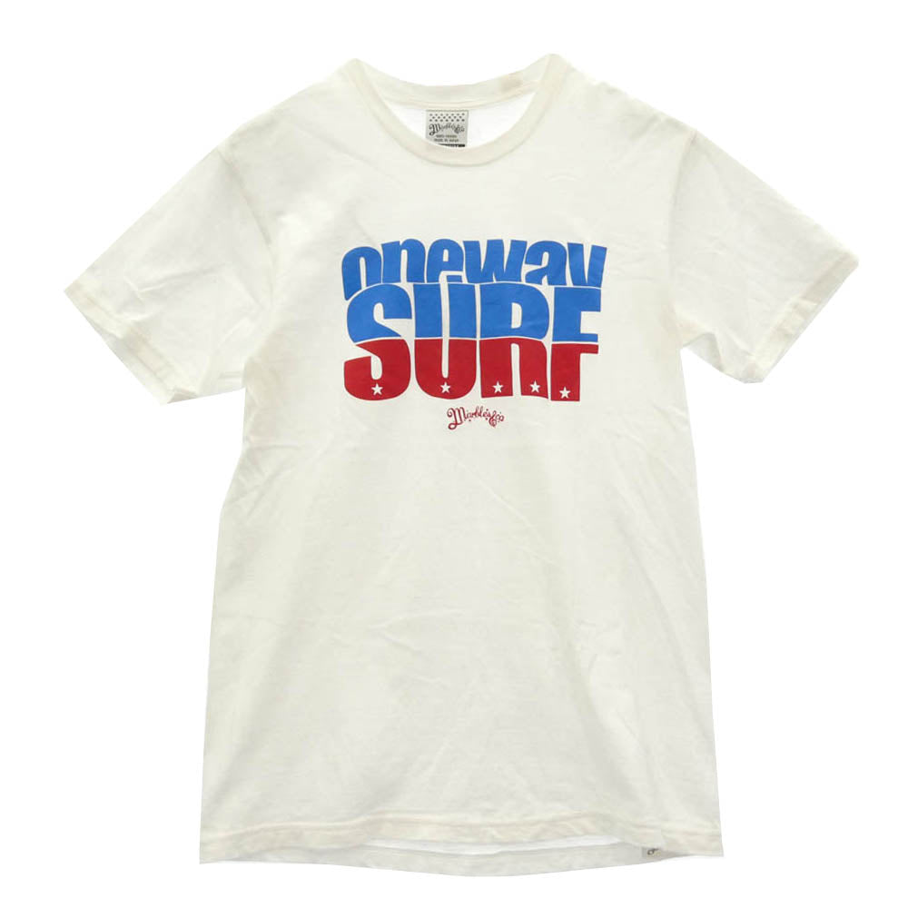 MARBLES マーブルズ SURF プリント クルーネック 半袖 Tシャツ ホワイト系 M【中古】