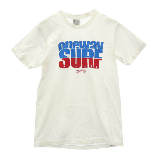 MARBLES マーブルズ SURF プリント クルーネック 半袖 Tシャツ ホワイト系 M【中古】