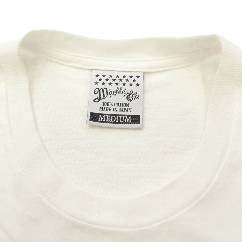 MARBLES マーブルズ SURF プリント クルーネック 半袖 Tシャツ ホワイト系 M【中古】