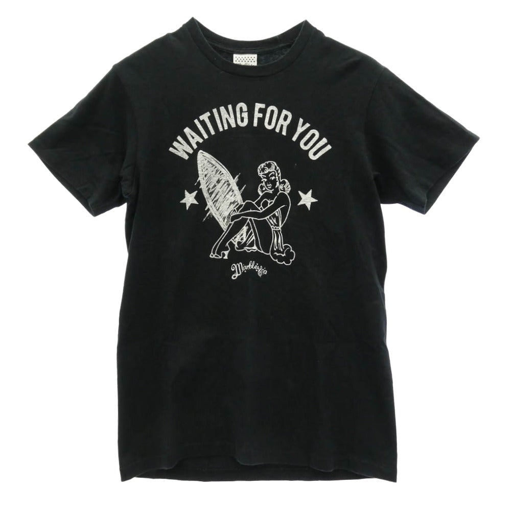 MARBLES マーブルズ WAITING FOR YOU プリント クルーネック 半袖 Tシャツ ブラック系 M【中古】
