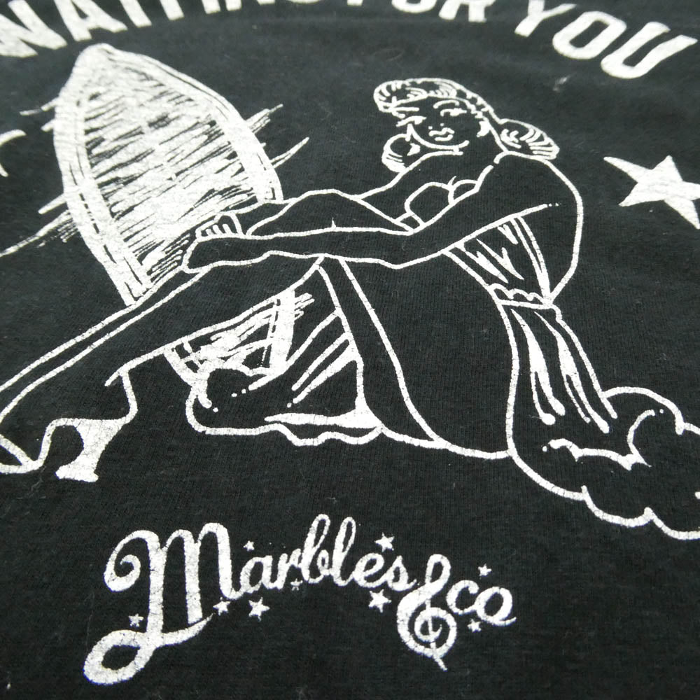 MARBLES マーブルズ WAITING FOR YOU プリント クルーネック 半袖 Tシャツ ブラック系 M【中古】