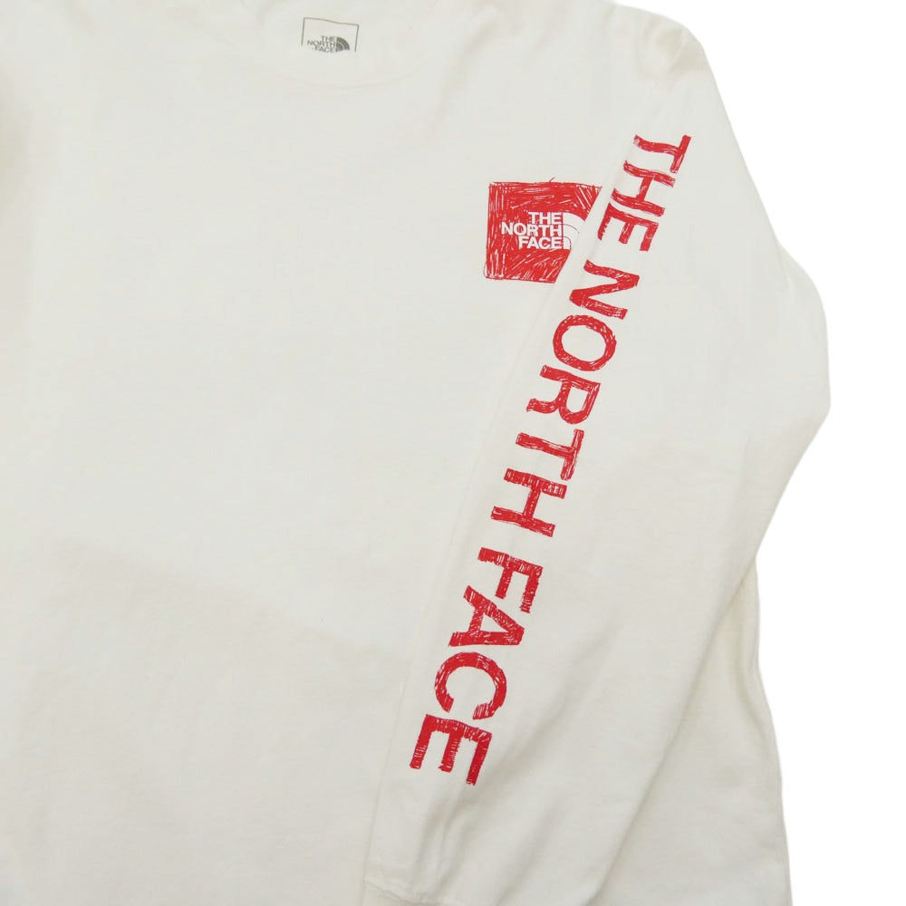 THE NORTH FACE ノースフェイス NT32231 L/S SLEEVE GRAPHIC T ロングスリーブ グラフィック 長袖 Tシャツ ホワイト系 M【中古】