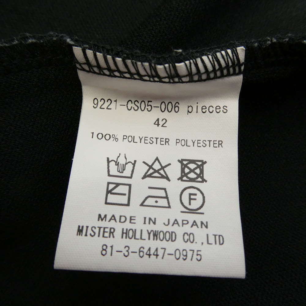 N.HOOLYWOOD エヌハリウッド 22SS 9221-CS05-006 CREW NECK T-SHIRT クルーネック ラグラン 半袖 Tシャツ ブラック系 M【中古】