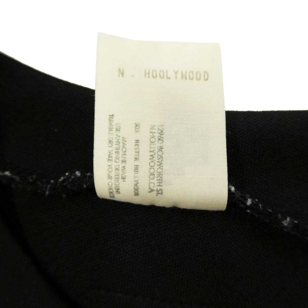 N.HOOLYWOOD エヌハリウッド 22SS 9221-CS05-006 CREW NECK T-SHIRT クルーネック ラグラン 半袖 Tシャツ ブラック系 M【中古】