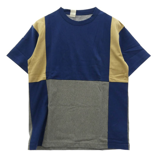 N.HOOLYWOOD エヌハリウッド 16SS 161-CS07 パネル切替 クルーネック 半袖 Tシャツ ダークネイビー系 グレー系 40【中古】