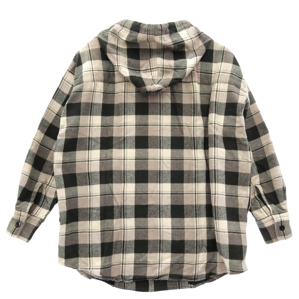 N.HOOLYWOOD エヌハリウッド 21AW 1212-SH51-042 HOODED SHIRT フード付きネルチェックシャツ パーカー ベージュ系 ブラック系 38【中古】