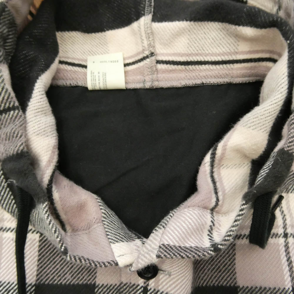 N.HOOLYWOOD エヌハリウッド 21AW 1212-SH51-042 HOODED SHIRT フード付きネルチェックシャツ パーカー ベージュ系 ブラック系 38【中古】
