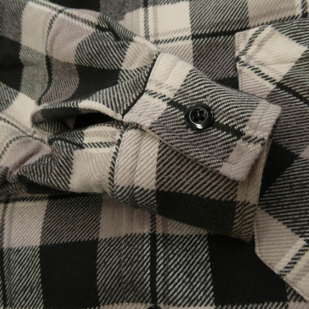 N.HOOLYWOOD エヌハリウッド 21AW 1212-SH51-042 HOODED SHIRT フード付きネルチェックシャツ パーカー ベージュ系 ブラック系 38【中古】