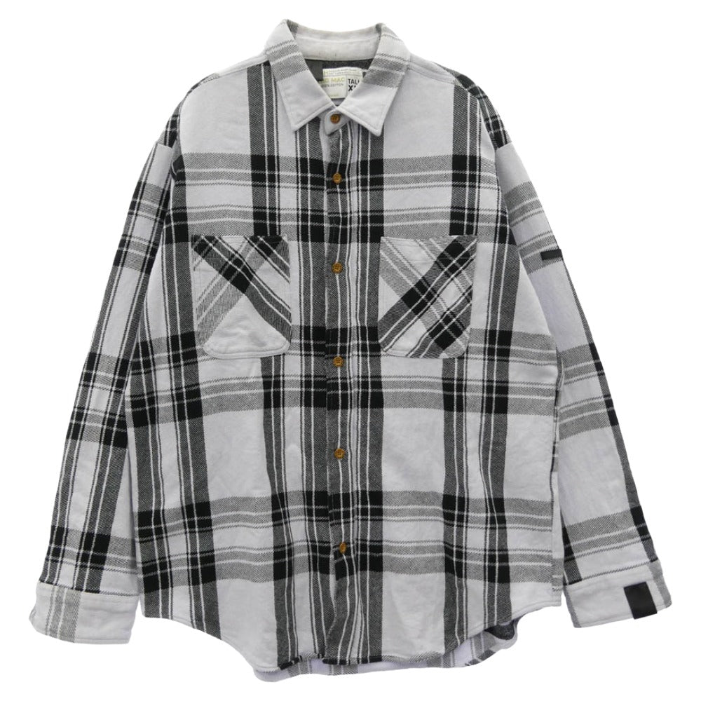 N.HOOLYWOOD エヌハリウッド BIG MAC ビッグマック 25SS 2251-SH4-013 BIG MAC SHIRT ビッグマック チェック 長袖 ネルシャツ ホワイト系 ブラック系 XL【中古】
