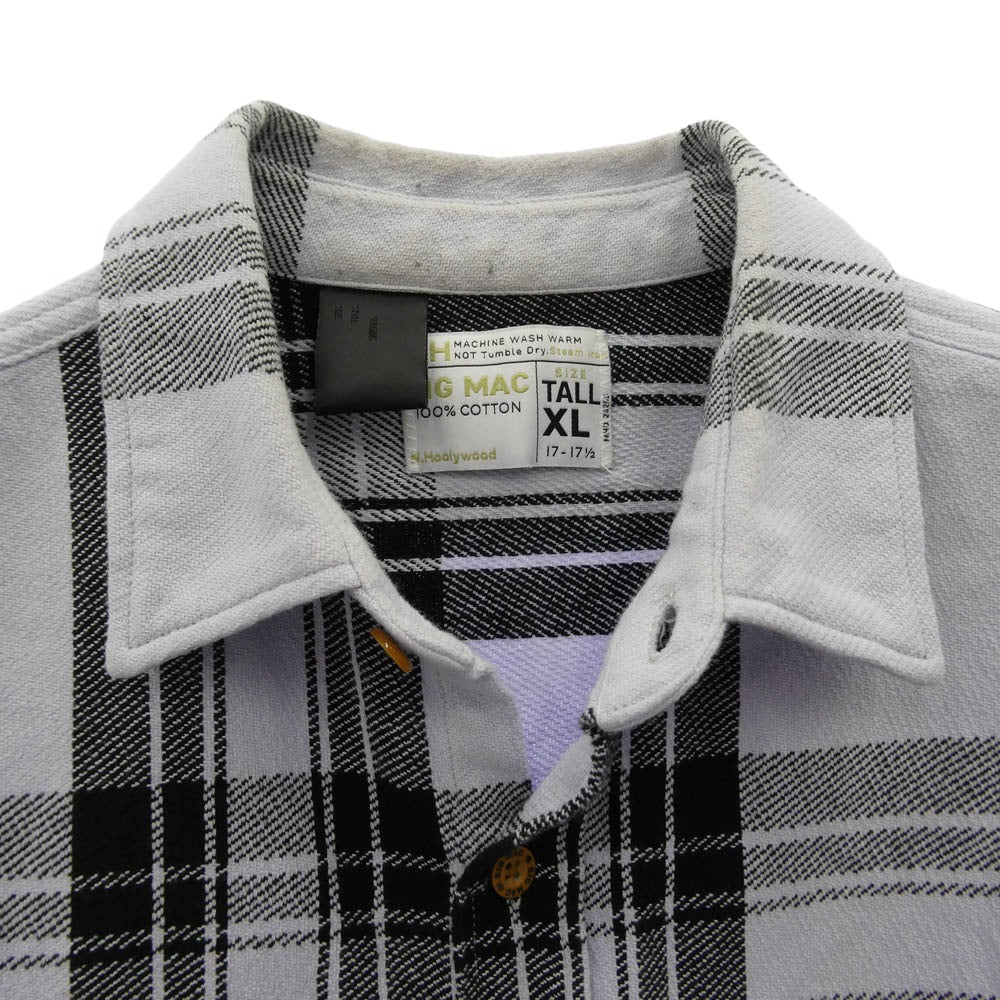 N.HOOLYWOOD エヌハリウッド BIG MAC ビッグマック 25SS 2251-SH4-013 BIG MAC SHIRT ビッグマック チェック 長袖 ネルシャツ ホワイト系 ブラック系 XL【中古】