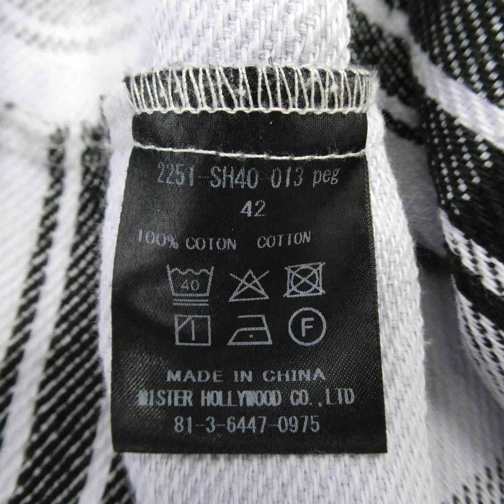 N.HOOLYWOOD エヌハリウッド BIG MAC ビッグマック 25SS 2251-SH4-013 BIG MAC SHIRT ビッグマック チェック 長袖 ネルシャツ ホワイト系 ブラック系 XL【中古】