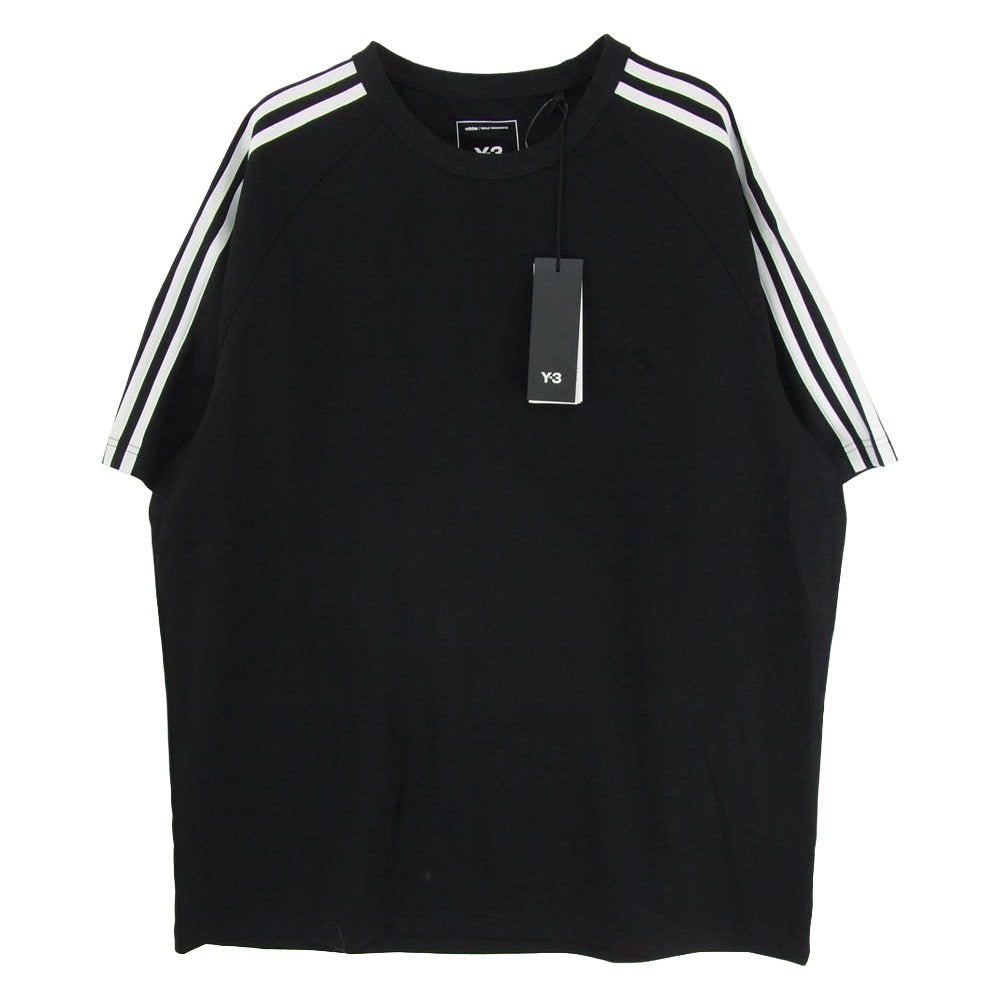 Y-3 Yohji Yamamoto ワイスリー ヨウジヤマモト 26SS JW7352 SHORT SLEEVE TEE 3-STRIPES 3ストライプ クルーネック 半袖 Tシャツ ブラック系 M【極上美品】【中古】