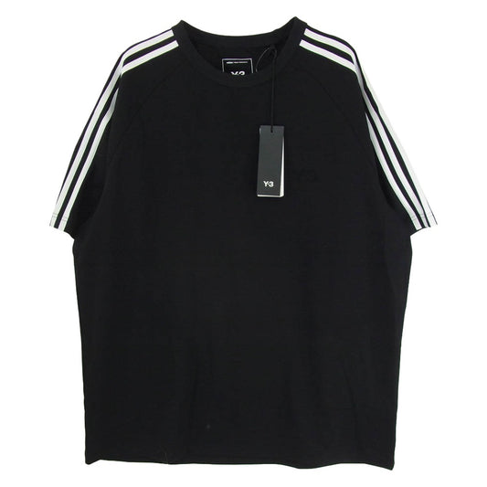 Y-3 Yohji Yamamoto ワイスリー ヨウジヤマモト 26SS JW7352 SHORT SLEEVE TEE 3-STRIPES 3ストライプ クルーネック 半袖 Tシャツ ブラック系 M【極上美品】【中古】