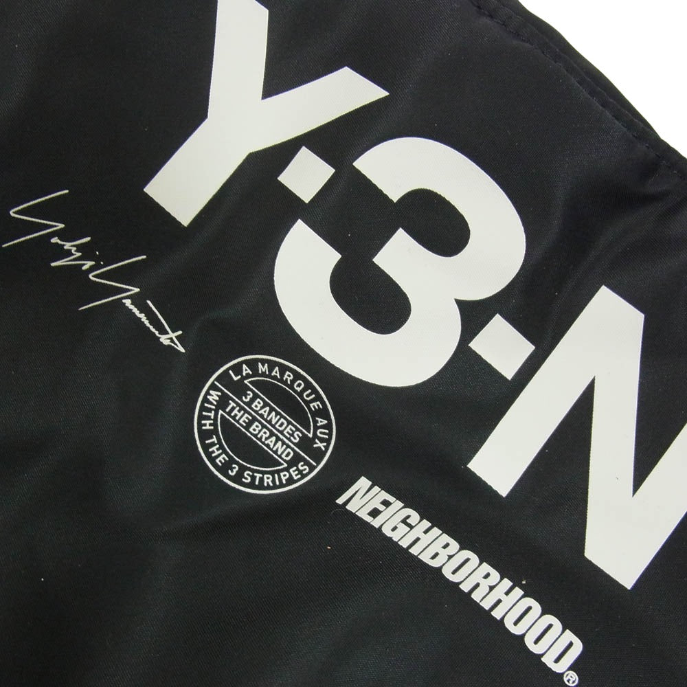 Y-3 Yohji Yamamoto ワイスリー ヨウジヤマモト NEIGHBORHOOD ネイバーフッド 26SS JX0054 × NEIGHBORHOOD ネイバーフッド NBHD PADDED BAG ロゴプリント ヘルメット バッグ ブラック系【極上美品】【中古】