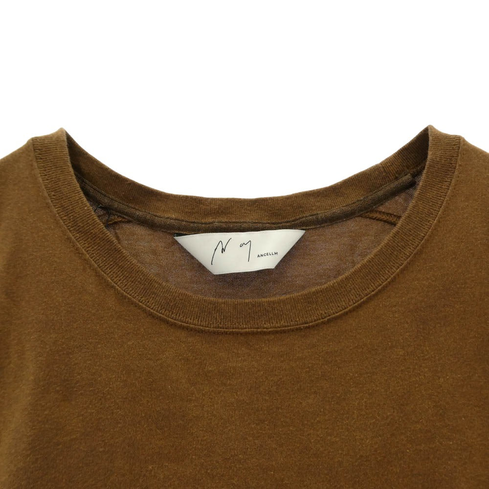 ANCELLM アンセルム ANC-CT103 UNEVENNESS T-SHIRT アンイーブンネス 半袖 Tシャツ カットソー ブラウン系 3【中古】