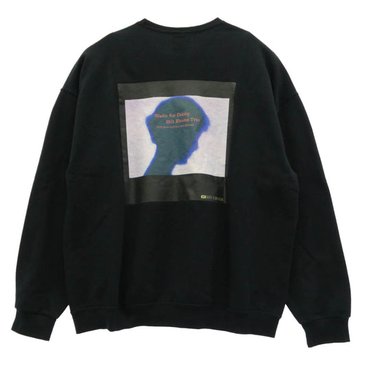 WACKO MARIA ワコマリア Bill Evans waltz for debby CREW NECK SWEAT SHIRT ビル・エヴァンス エンブロイダリー クルーネック スウェット トレーナー ブラック系 XXL【中古】