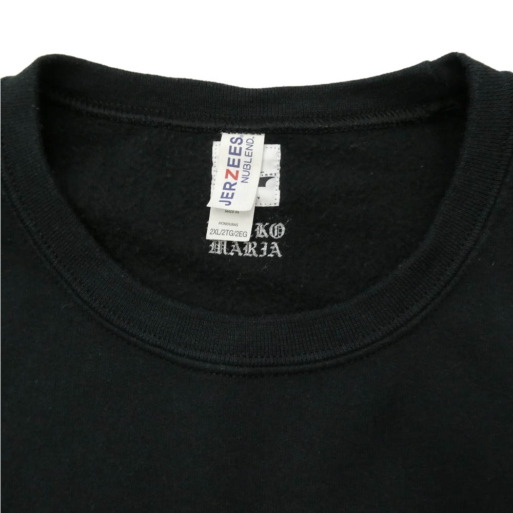 WACKO MARIA ワコマリア THE DARK KNIGHT TRILOGY SWEAT SHIRT(TYPE-8) ダークナイト プリント クルーネック スウェット トレーナー ブラック系 XXL【中古】