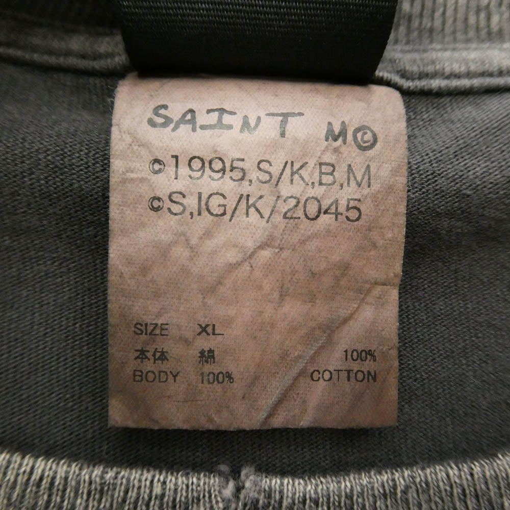 SAINT MICHAEL セントマイケル 24AW SM-YS1-0000-C33 GS_LS TEE/GITS 攻殻機動隊 プリント クルーネック 長袖 Tシャツ チャコール系 XL【中古】