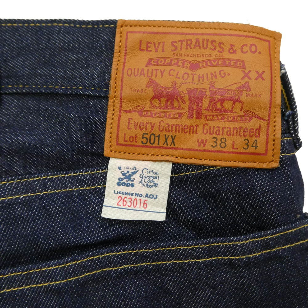 Levi's リーバイス 33501-0049 LVC 501XX 1933 モデル 復刻 シンチバック サスペンダーボタン　デニム パンツ ブルー系 W38L34【中古】