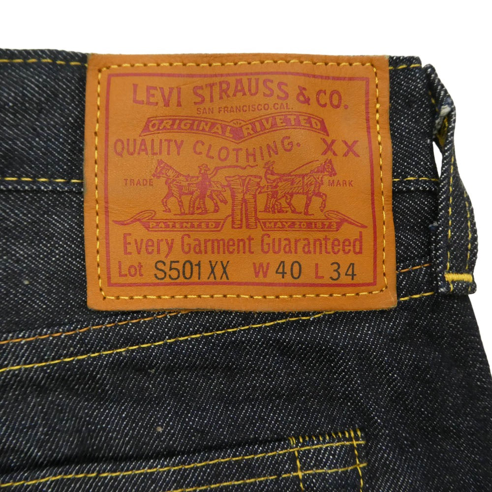 Levi's リーバイス 44501-0088 LVC S501XX 1944年 大戦モデル 復刻 オーガニック リジッド デニム パンツ ダークネイビー系 W40L34【中古】