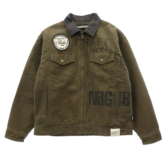 NEIGHBORHOOD ネイバーフッド 24AW 242UTNH-JKM02 DUCK WORK JACKET ダック ワークジャケット ブルゾン カーキ系 M【中古】