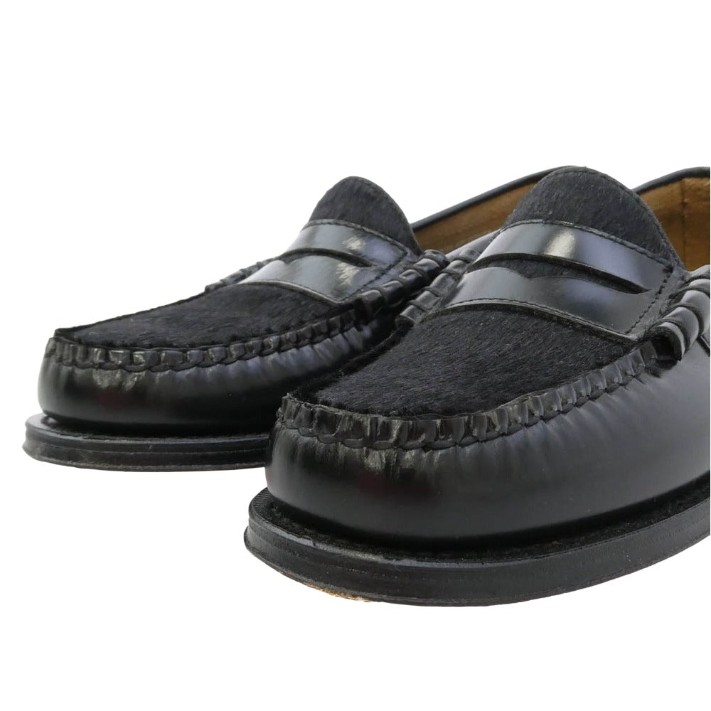 G.H.BASS & COMPANY ジーエイチバス BA11088 LARSON ラーソン ビーフ ロール ハラコ ローファー ブラック系 8.5【中古】