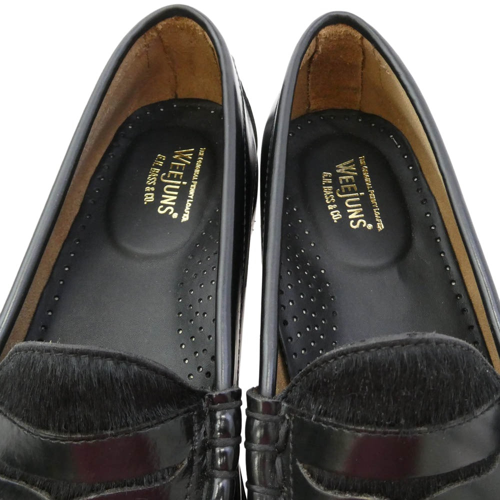 G.H.BASS & COMPANY ジーエイチバス BA11088 LARSON ラーソン ビーフ ロール ハラコ ローファー ブラック系 8.5【中古】