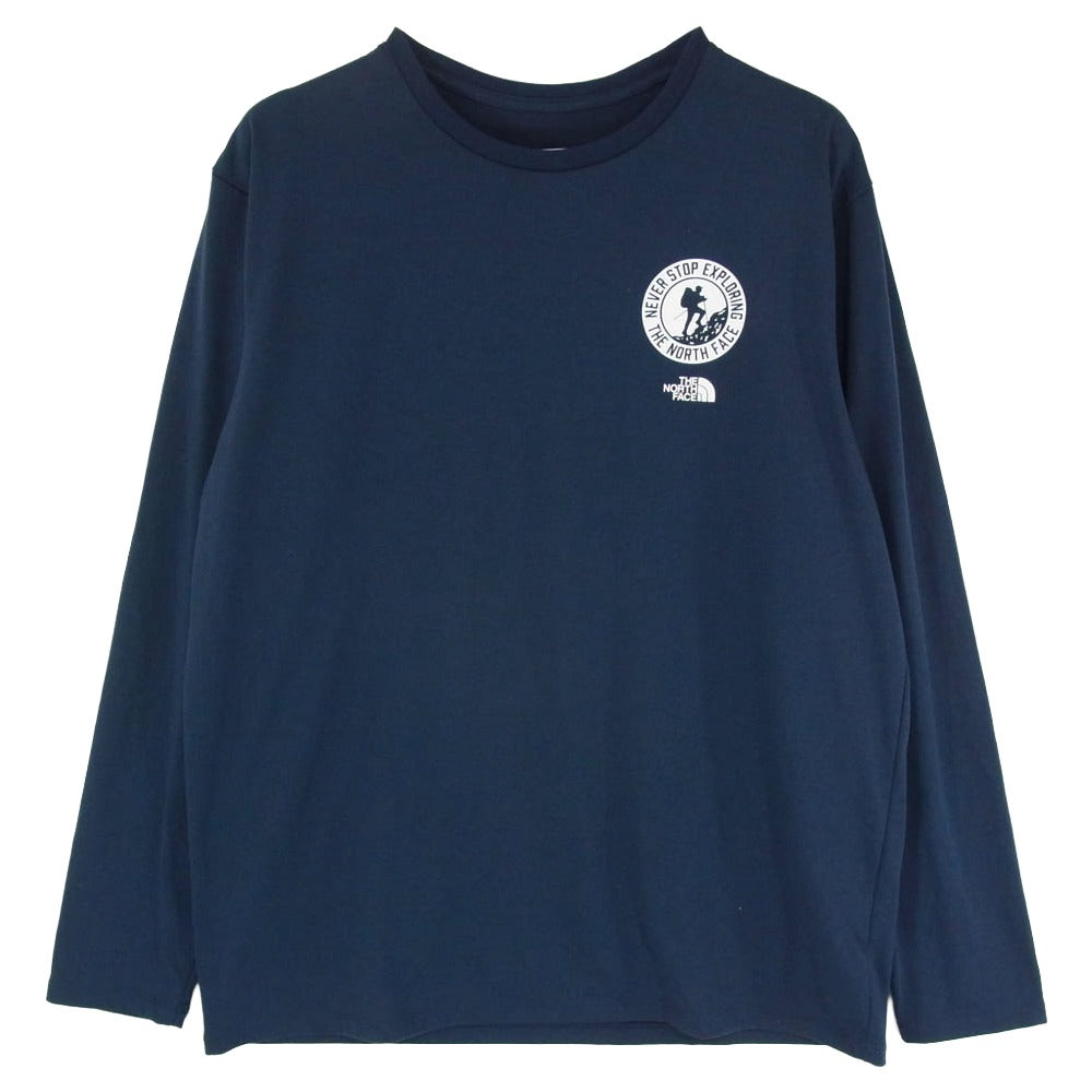 THE NORTH FACE ノースフェイス NT82287 L/S Activity Patch Logo Tee アクテビティ パッチ ロゴ 長袖 Tシャツ カットソー ネイビー系 L【中古】