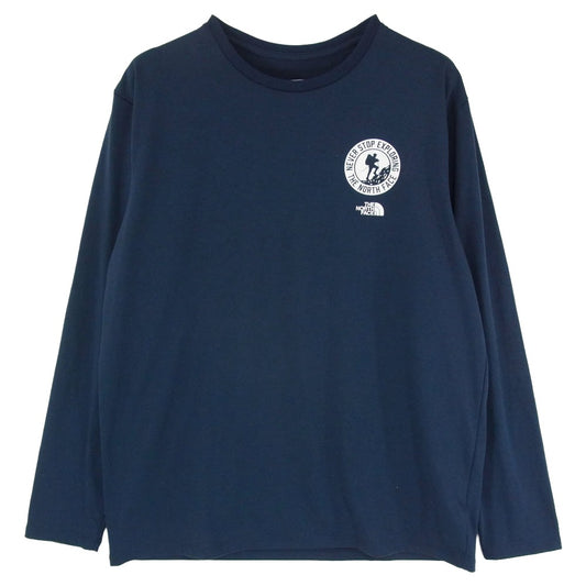 THE NORTH FACE ノースフェイス NT82287 L/S Activity Patch Logo Tee アクテビティ パッチ ロゴ 長袖 Tシャツ カットソー ネイビー系 L【中古】