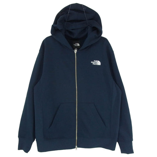 THE NORTH FACE ノースフェイス NT11952 Square Logo FullZip スクエア ロゴ フルジップ フーディ パーカー ネイビー系 L【中古】