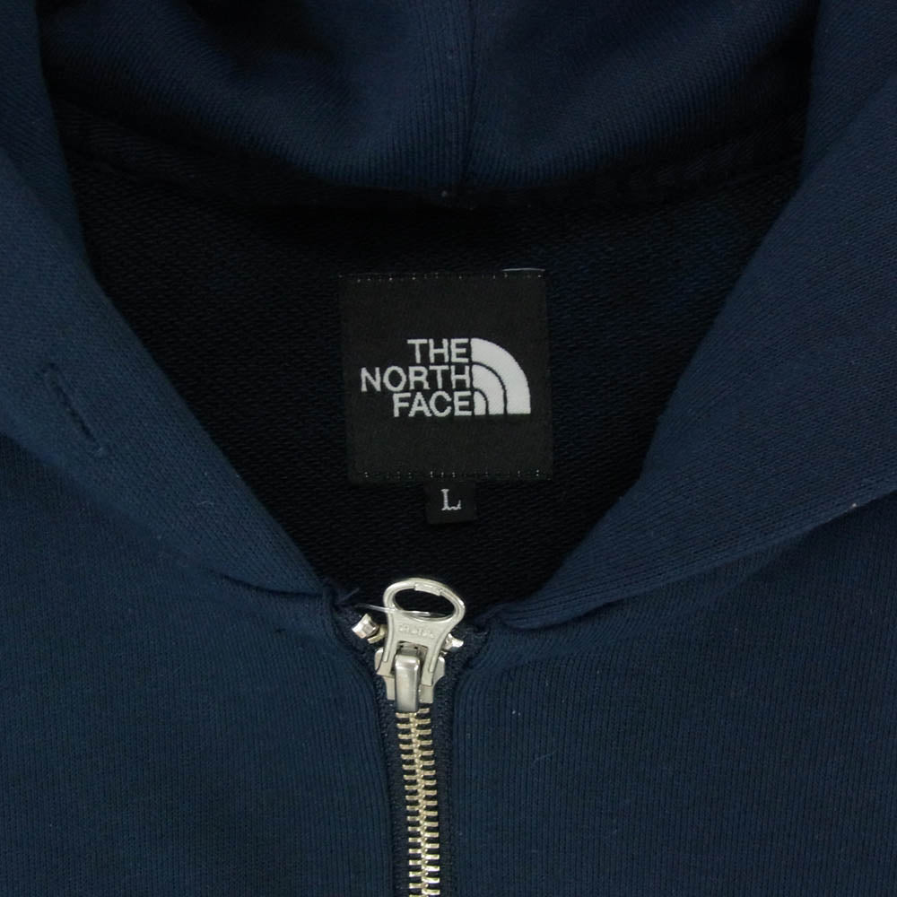 THE NORTH FACE ノースフェイス NT11952 Square Logo FullZip スクエア ロゴ フルジップ フーディ パーカー ネイビー系 L【中古】