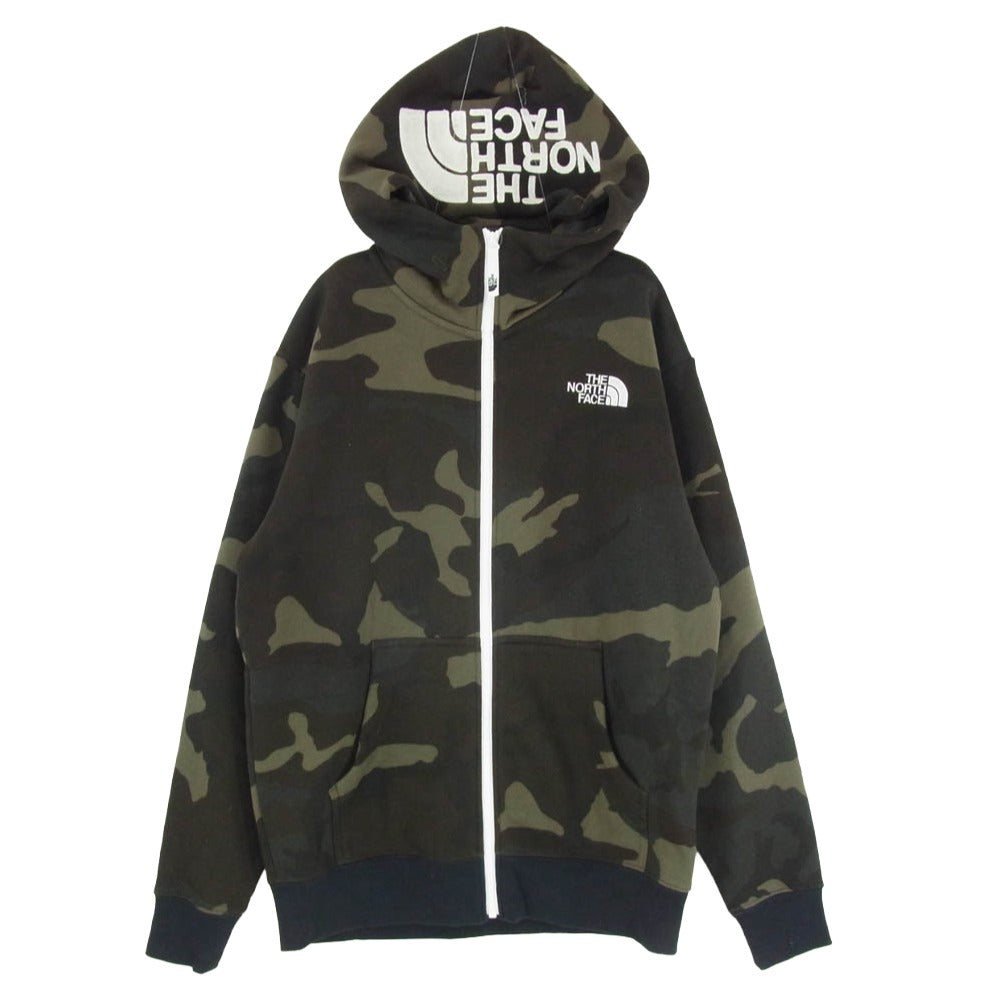 THE NORTH FACE ノースフェイス NT62131 NOVELTY REVIEW F/Z HOODIE ノベルティ リアビュー フルジップ フーディ パーカー カーキ系 M【中古】