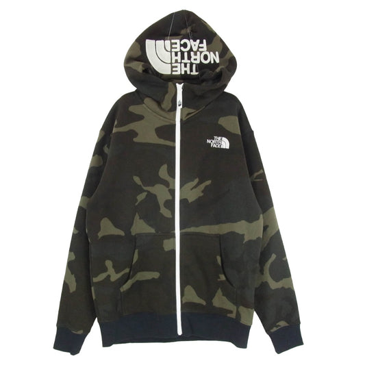 THE NORTH FACE ノースフェイス NT62131 NOVELTY REVIEW F/Z HOODIE ノベルティ リアビュー フルジップ フーディ パーカー カーキ系 M【中古】