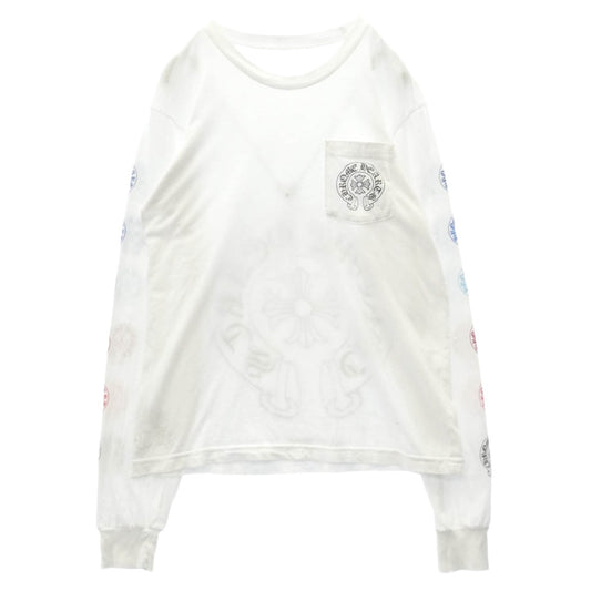 CHROME HEARTS クロムハーツ（原本無） Multi Color Horseshoe L/S Tee マルチカラー ホースシュー プリント ロングスリーブ Tシャツ 長袖カットソー ホワイト系 M【中古】