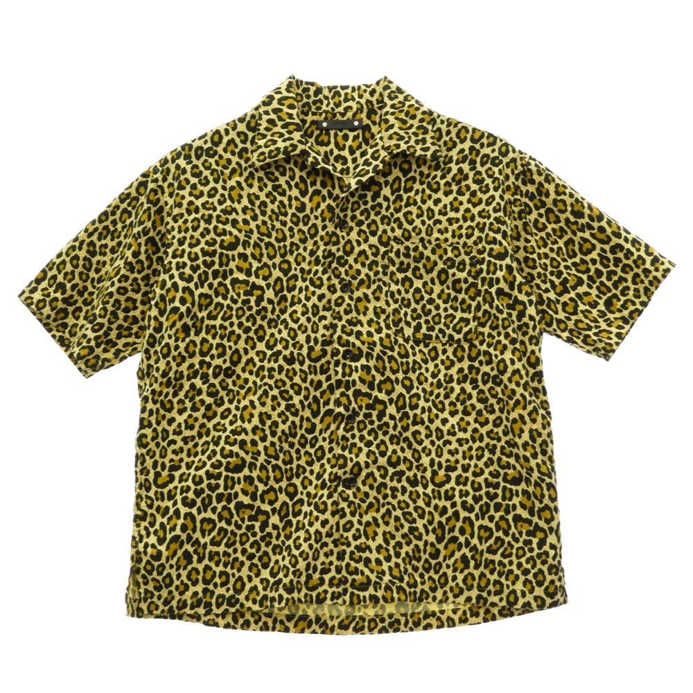 MINEDENIM マインデニム 26SS 2604-5003 Leopard Print Flannel S.S Open Collar SH レオパード プリント オープンカラー 半袖シャツ イエロー系 M【中古】