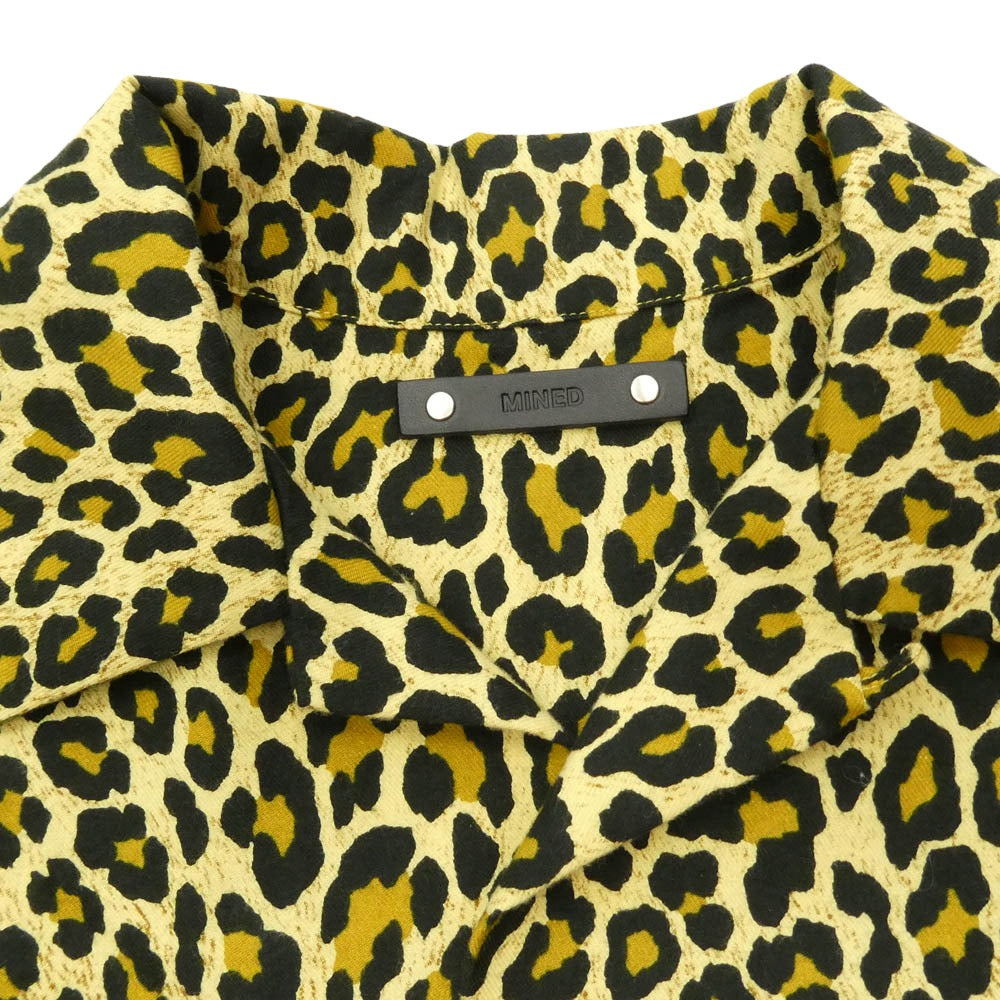 MINEDENIM マインデニム 26SS 2604-5003 Leopard Print Flannel S.S Open Collar SH レオパード プリント オープンカラー 半袖シャツ イエロー系 M【中古】