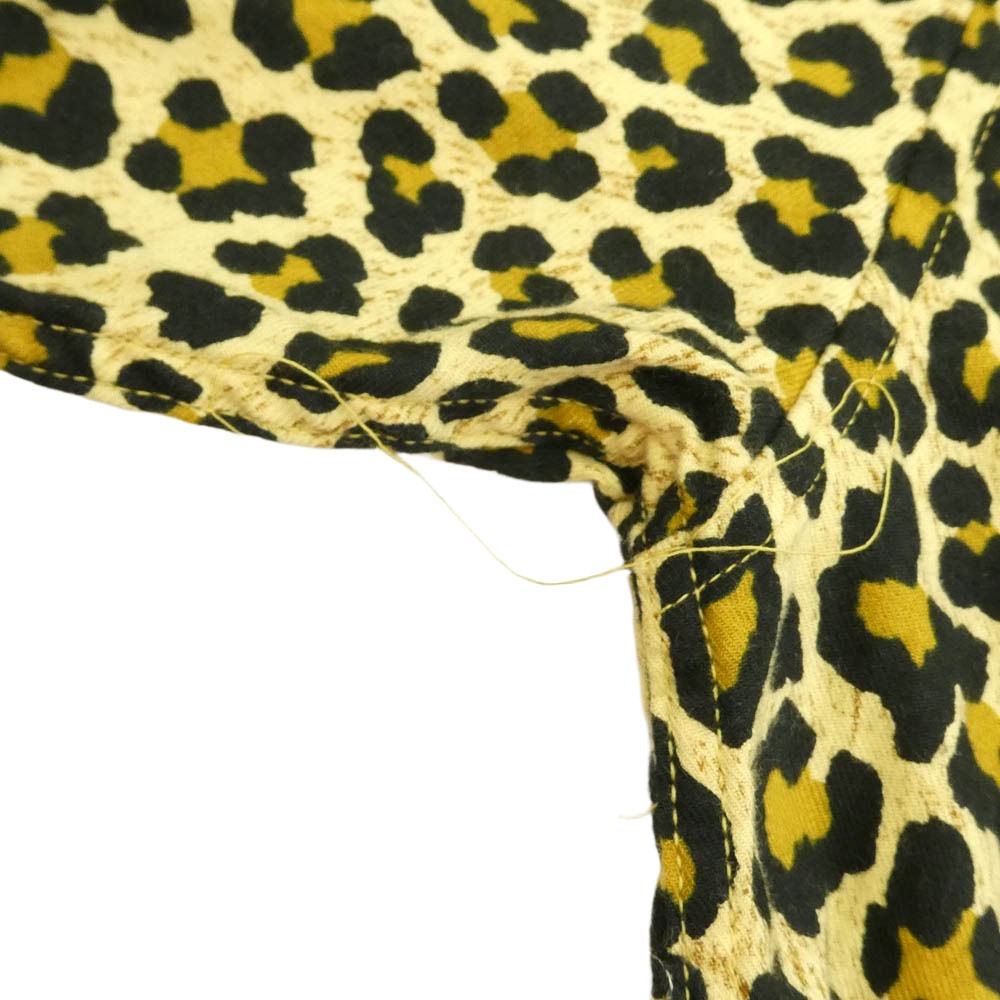 MINEDENIM マインデニム 26SS 2604-5003 Leopard Print Flannel S.S Open Collar SH レオパード プリント オープンカラー 半袖シャツ イエロー系 M【中古】