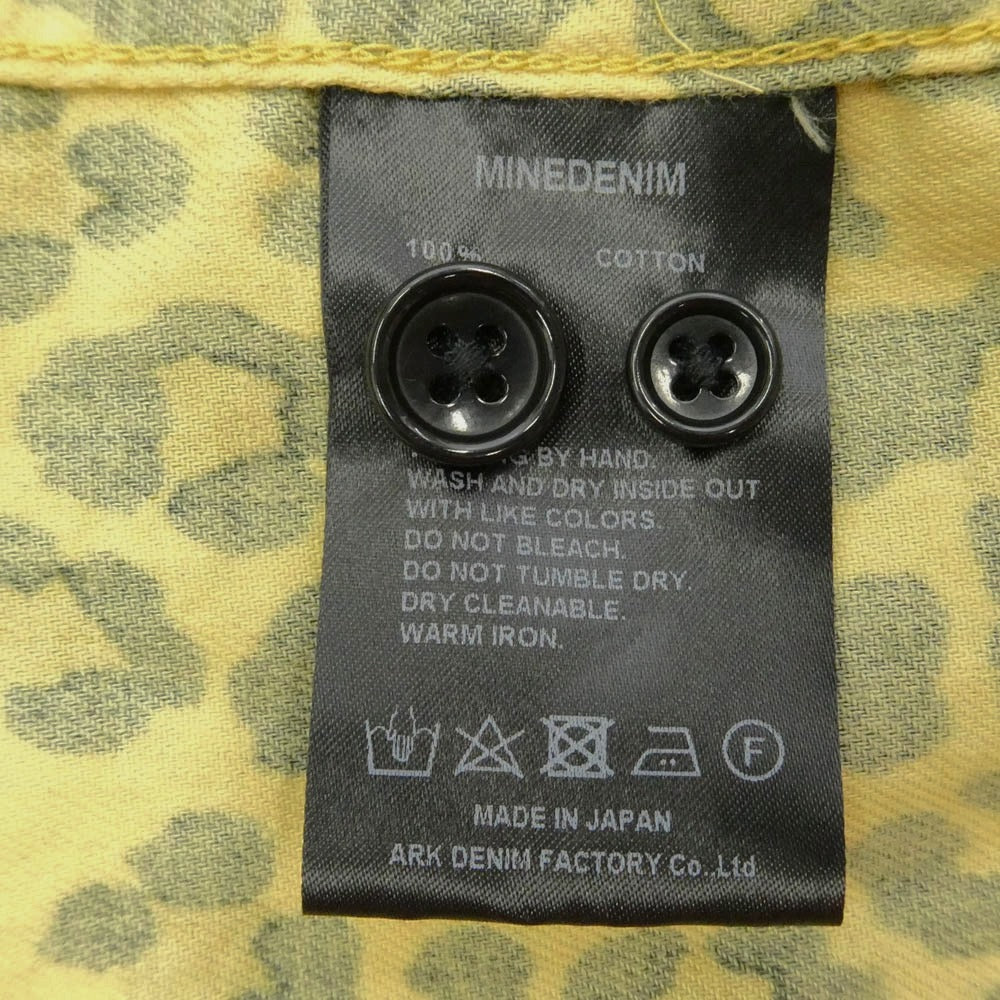 MINEDENIM マインデニム 26SS 2604-5003 Leopard Print Flannel S.S Open Collar SH レオパード プリント オープンカラー 半袖シャツ イエロー系 M【中古】
