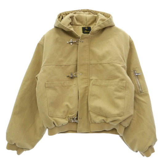 シンゾウ Shige 15oz Washed Khaki Canvas Clasp Bomber Jacket キャンバス クラスプ ボンバー ファイヤーマン ジャケット ベージュ系 S【中古】