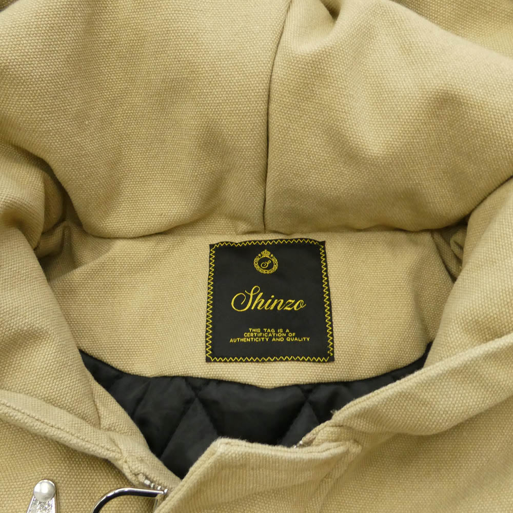 シンゾウ Shige 15oz Washed Khaki Canvas Clasp Bomber Jacket キャンバス クラスプ ボンバー ファイヤーマン ジャケット ベージュ系 S【中古】