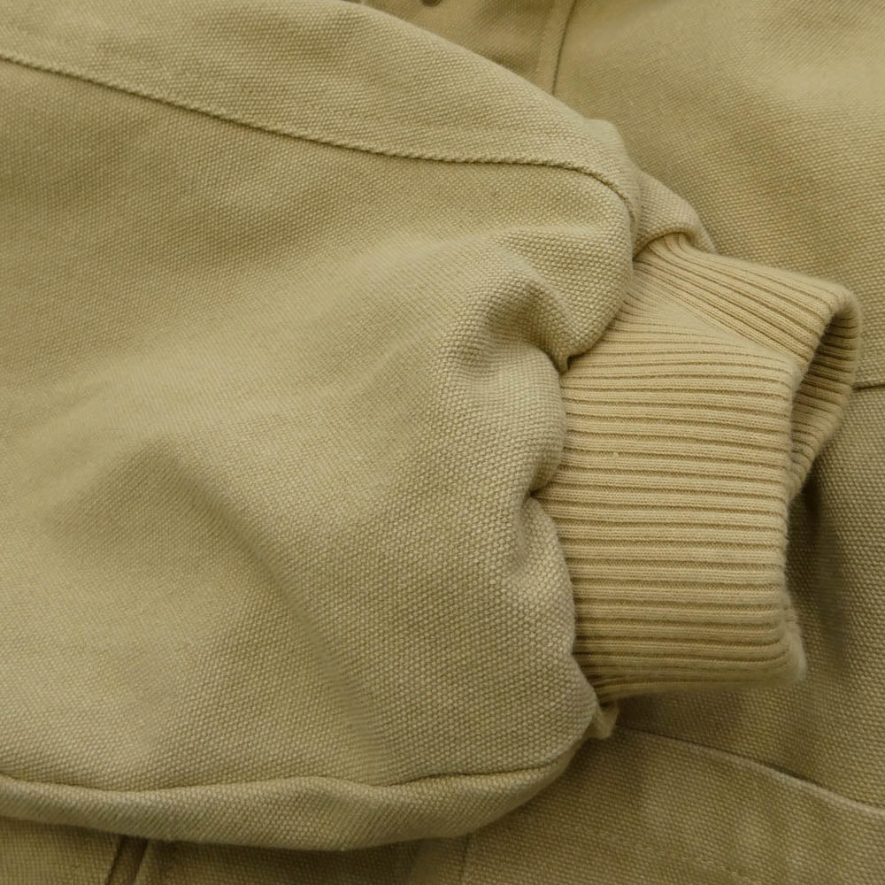 シンゾウ Shige 15oz Washed Khaki Canvas Clasp Bomber Jacket キャンバス クラスプ ボンバー ファイヤーマン ジャケット ベージュ系 S【中古】