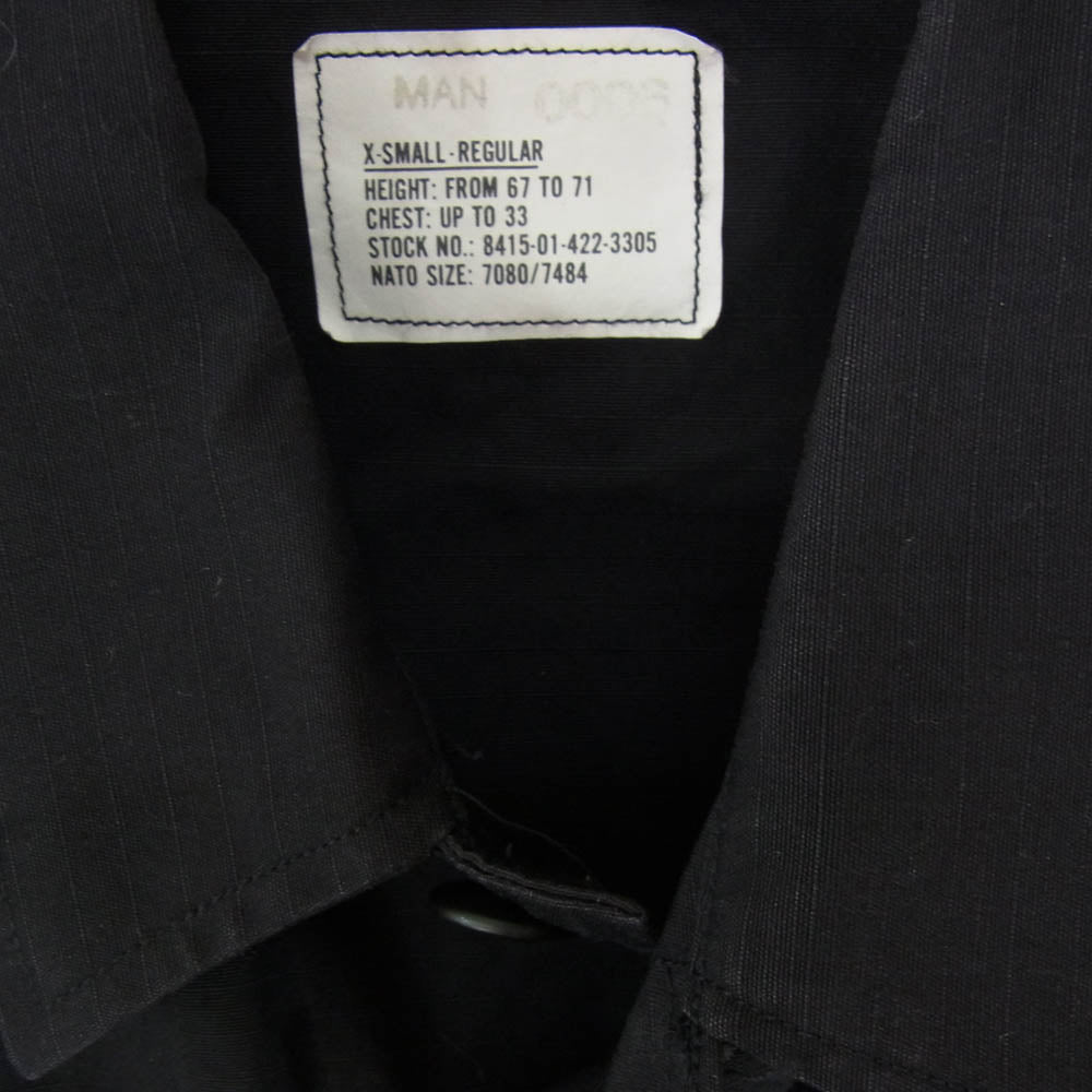 ヴィンテージ 8415-01-422-3305 U.S.ARMY 90s 米軍 BDUジャケット ブラック系 XS【中古】