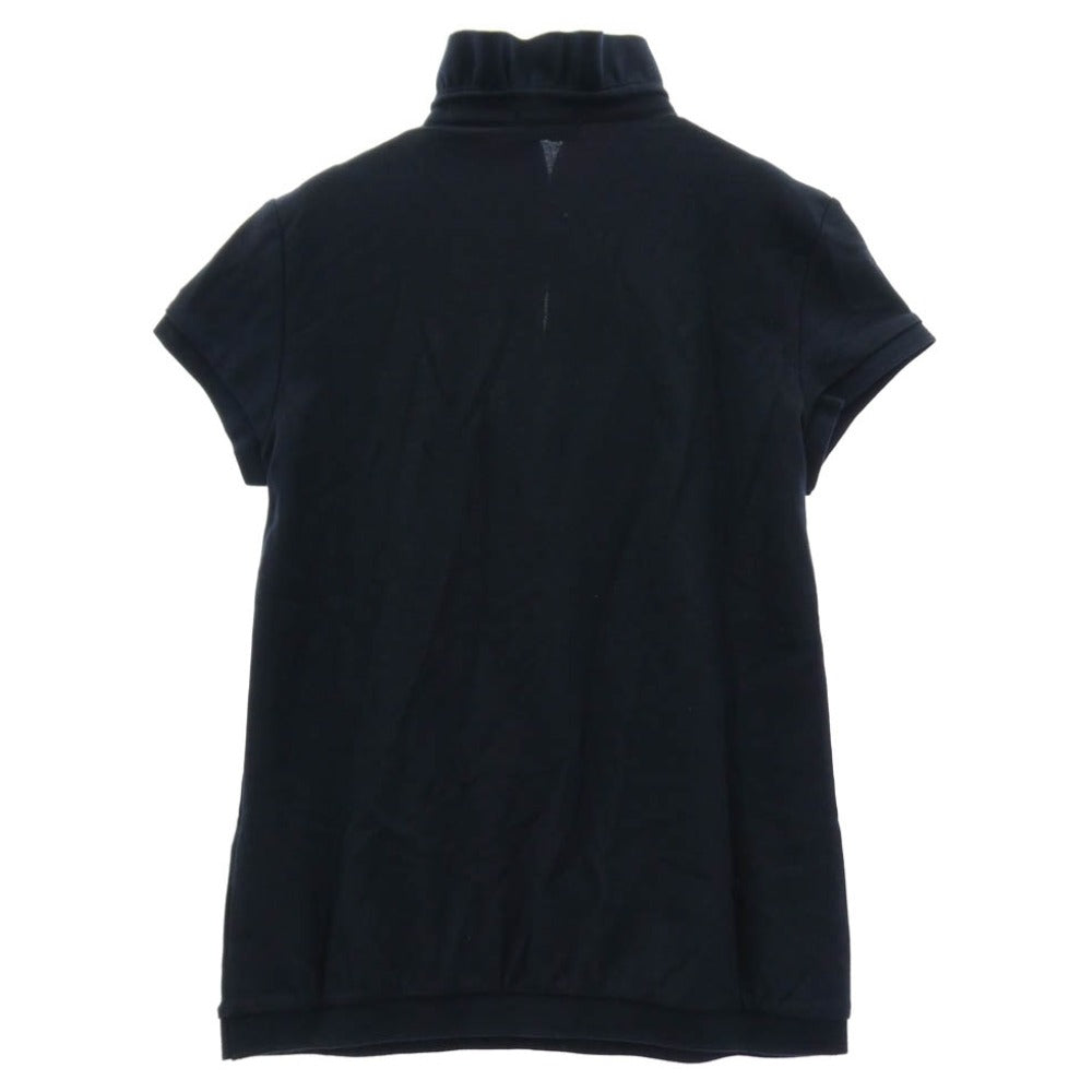 MONCLER モンクレール MAGLIA POLO MANICA CORTA ロゴ 半袖 スタンドカラー スキッパー ポロシャツ ネイビー系 S【中古】
