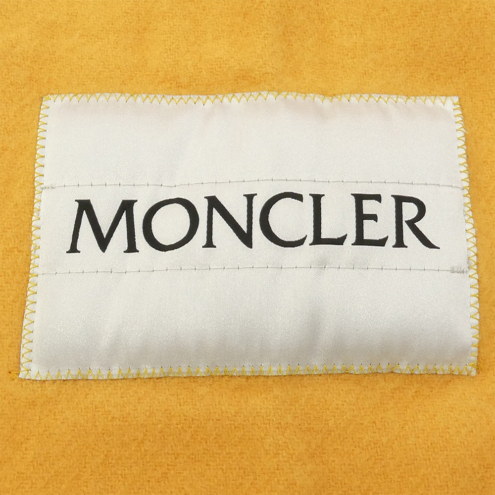 MONCLER モンクレール F20933C71100 A0146 イタリア製 SCIARPA ロゴダウンラベル ウール フリンジ マフラー ストール イエロー系 UNI【中古】