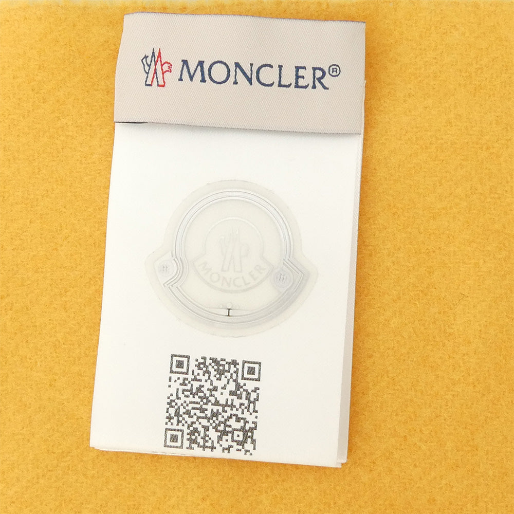 MONCLER モンクレール F20933C71100 A0146 イタリア製 SCIARPA ロゴダウンラベル ウール フリンジ マフラー ストール イエロー系 UNI【中古】