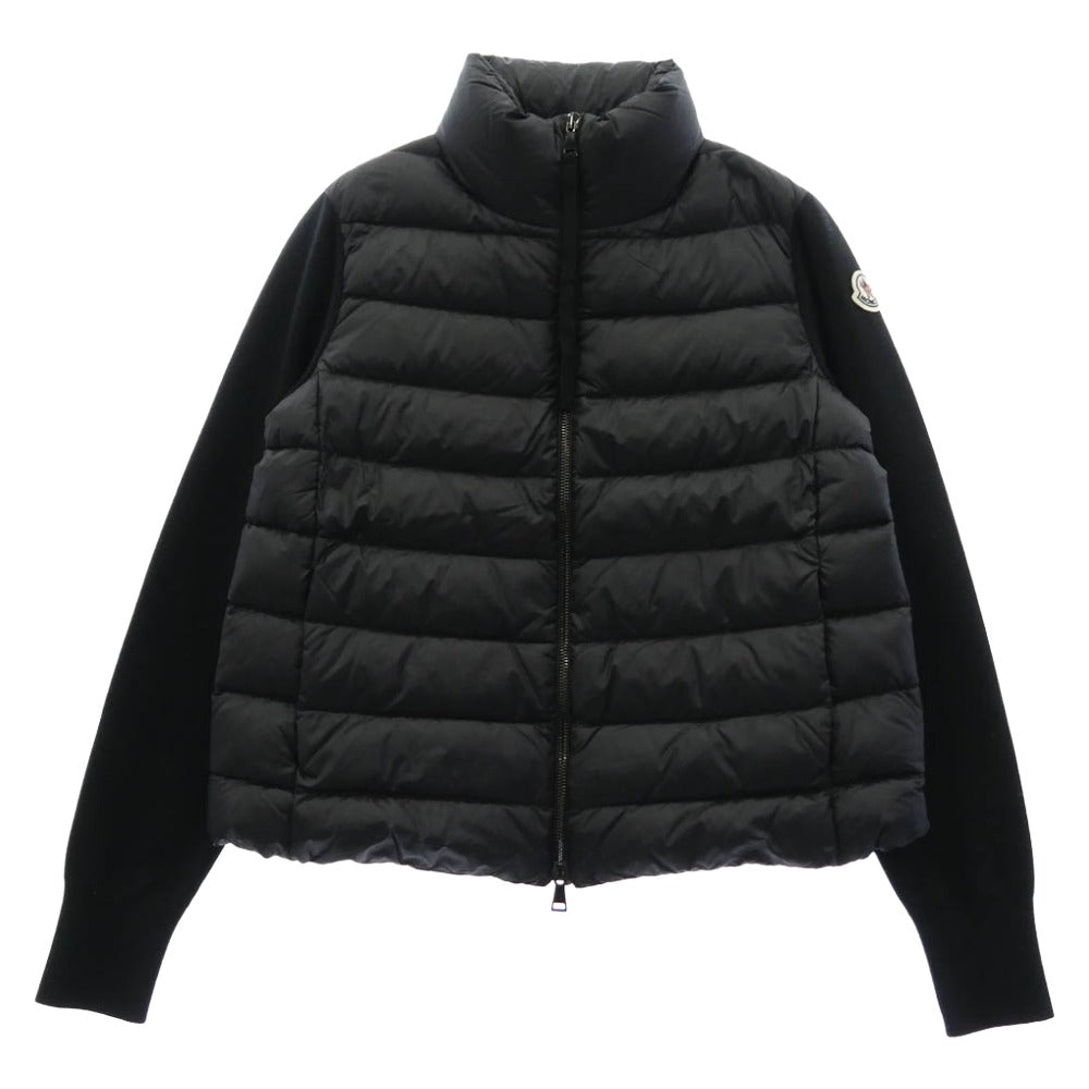 MONCLER モンクレール F20939B51100 A9018 CARDIGAN TRICOT カーディガン ニット切替 ロゴ ダウンジャケット ブラック系 XS【中古】