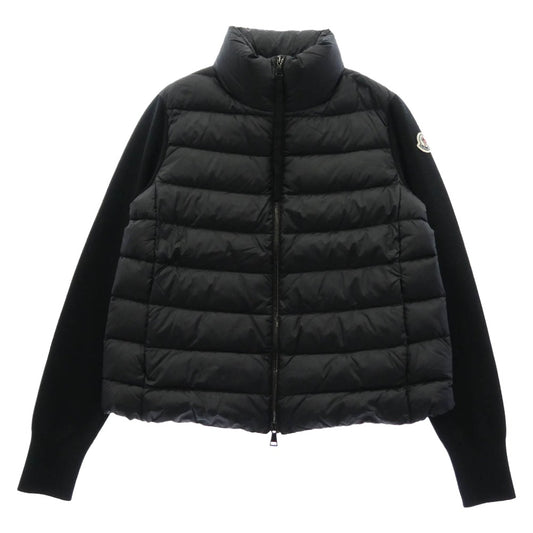 MONCLER モンクレール F20939B51100 A9018 CARDIGAN TRICOT カーディガン ニット切替 ロゴ ダウンジャケット ブラック系 XS【中古】
