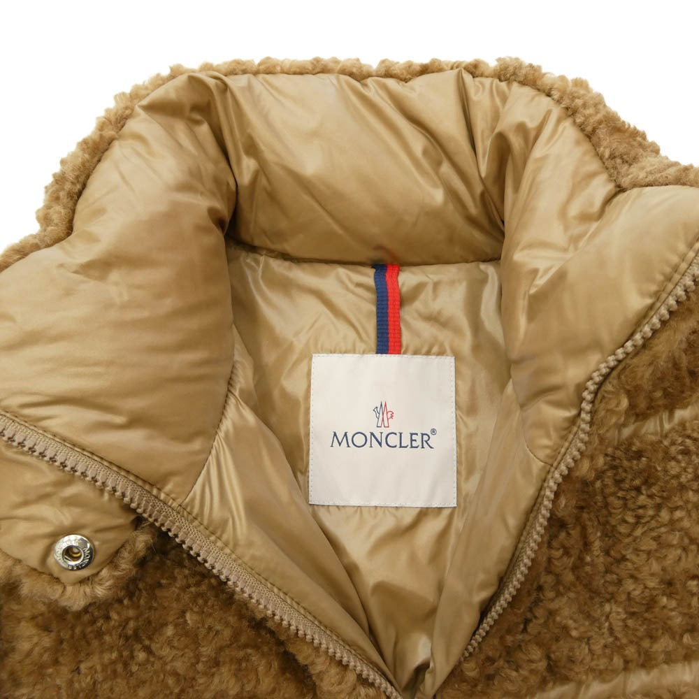 MONCLER モンクレール G20931A00049 54AM6 GENTIANE ジョンティアン ボア 切替 ダウン ジャケット ブラウン系 00【中古】