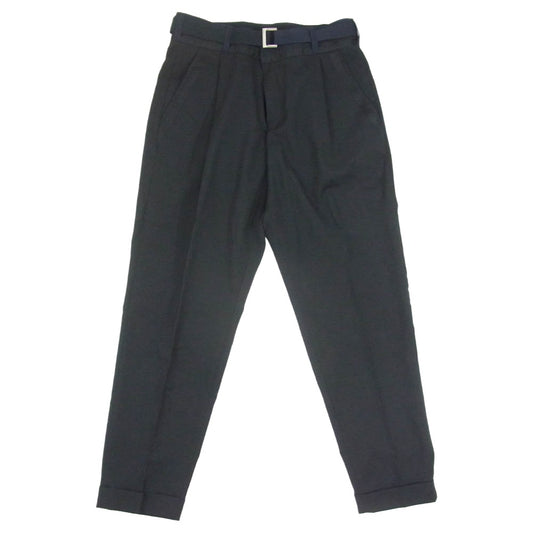 Sacai サカイ 21AW 21-02556M Suiting Pants ベルテッド タック スラックス パンツ ブラック系 3【中古】