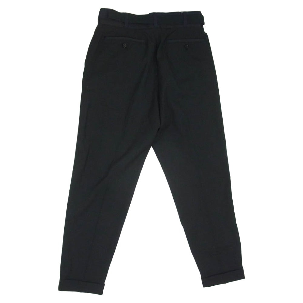 Sacai サカイ 21AW 21-02556M Suiting Pants ベルテッド タック スラックス パンツ ブラック系 3【中古】